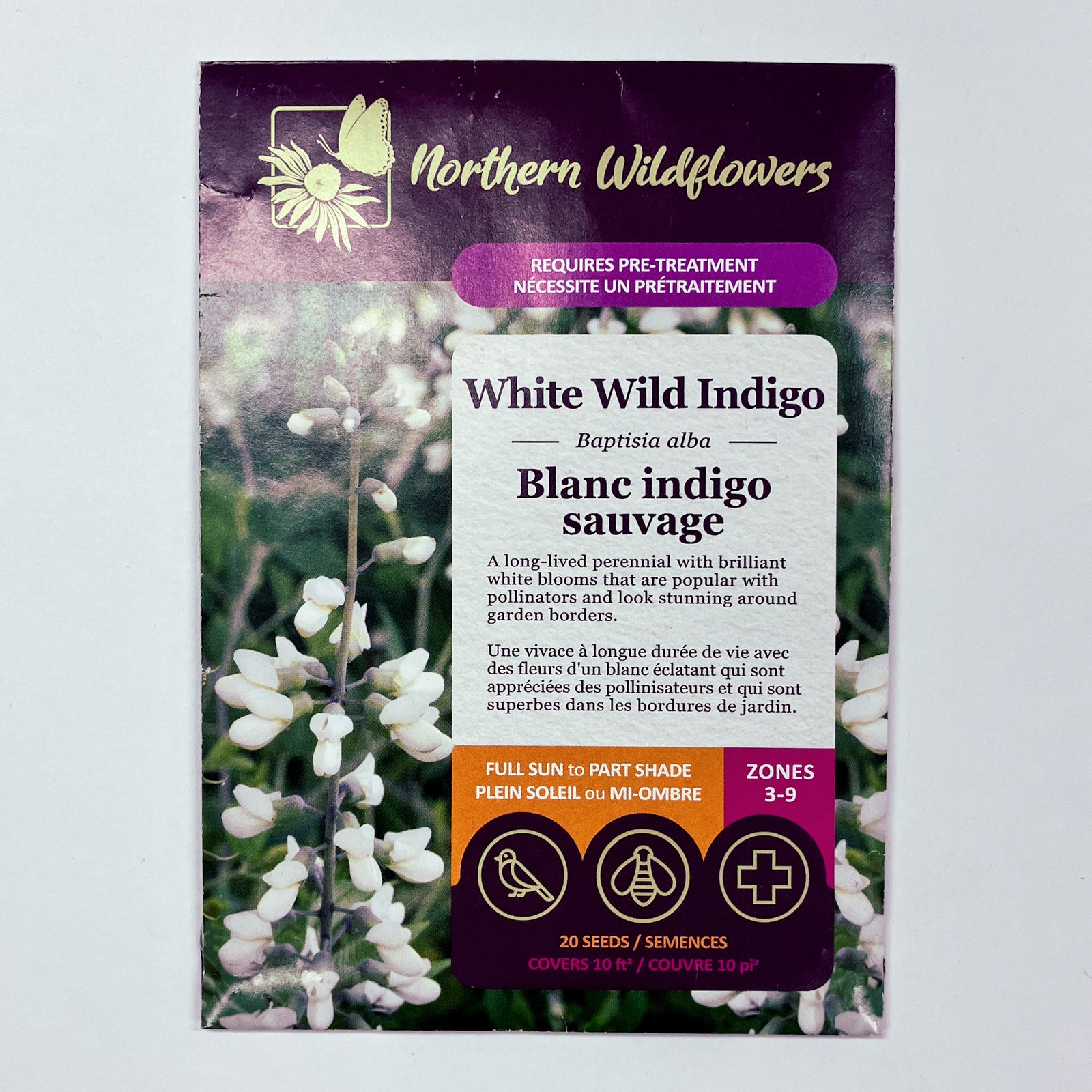 White Wild Indigo Seeds – Seafoam Lavender