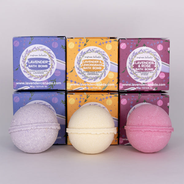 Group of lavender bath bombs